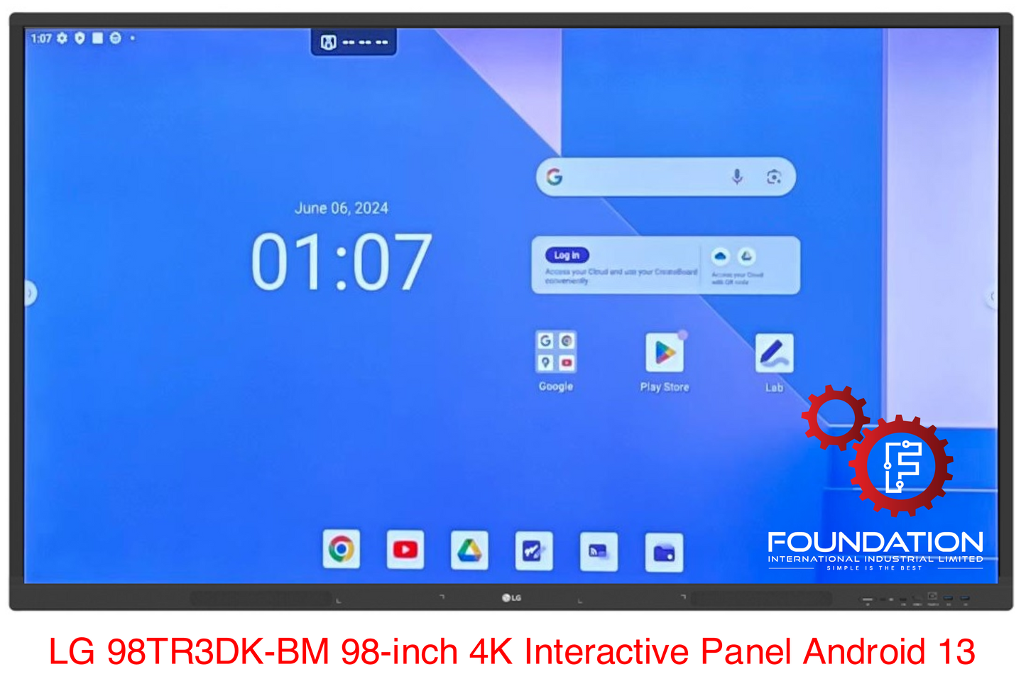 LG 96TR3DK-BM 98-inchs CreateBoard Interactive Panel 4K Android 13 Google EDLA